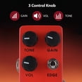 thumbnail image 3 of Electric ZORY Guitar Metal Distortion Effects Pedal TONE/GAIN/VOL/EDGE DC 9V 6.35mm Input/Output Interface Aluminum Alloy Electric Guitar Simulate Heavy Metal Distortion with True, 3 of 6