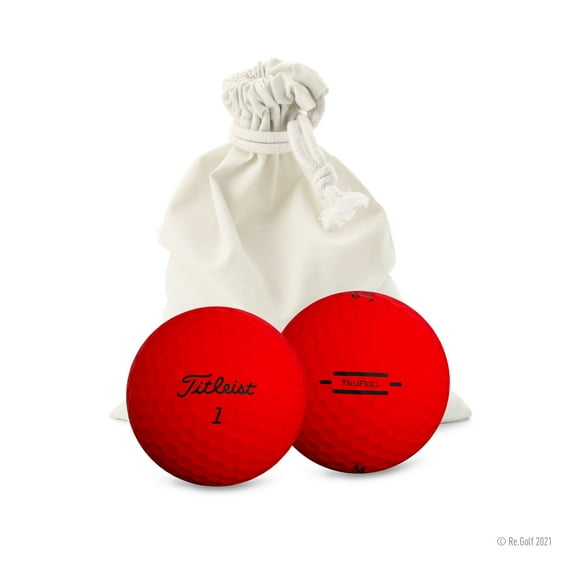 Titleist Trufeel Matte Red - Quantity 12 in Eco-Friendly Bag (Professionally Recycled)