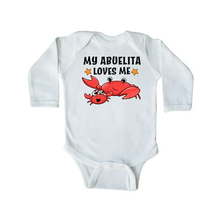 

Inktastic My Abuelita Loves Me- cute crab family Gift Baby Boy or Baby Girl Long Sleeve Bodysuit