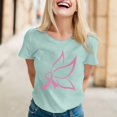 thumbnail image 2 of TSADFHJI Hauts et Blouses pour Femmes T-Shirt Imprimé à Manches Courtes Col Rond Blouse TG Vert Menthe, 2 of 5