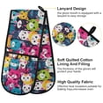 thumbnail image 4 of Dailycode Double Sided Oven Mitt with Loop Heat Resistant Kitchen Long Potholders 7" x 35" Laugh Cats Face, 4 of 6