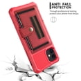 thumbnail image 4 of Dteck Case for Apple iPhone 12 mini 5.4-inch,Shockproof Rubber Card Holder Wallet Leather Back Phone Cover Kickstand Protective Hybrid Shell,Red, 4 of 6