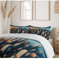 thumbnail image 6 of Ambesonne Cityscape Duvet Cover Set, Manhattan Panorama Urban, Calking, Blue and Pale Cinnamon, 6 of 6