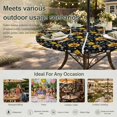 thumbnail image 6 of Round Outdoor Tablecloth with Umbrella Hole and Zipper, Black Yellow Sunflower Tablecloth with Elastic Waterproof, Summer Botanical Farmhouse Floral Patio Table Covers for 36" - 44" Pool Tables, 6 of 9