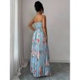 thumbnail image 2 of Multicolor Floral Print Ruched Waist A-Line Strapless Maxi Dress For Women, 2 of 8