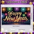 thumbnail image 2 of Colorful Fireworks Happy New Year Banner Golden Lettering New Year Display Cityscape Design Night Sky Theme Festive Backdrop for New Year Party Holiday Celebration Indoor Decoration, 2 of 9