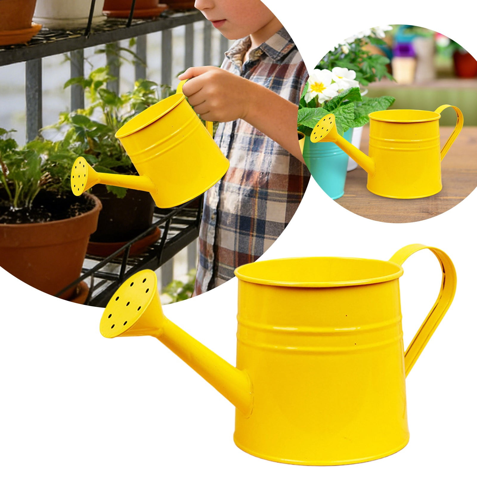 Metal Watering Can for Indoor 1L, Vintage Garden Sprinkling Can with Long Spout, Tinplate Watering Kettle Gardening Tool for Outdoor Lawn Flower Care