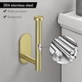 thumbnail image 2 of VirgilSon Toilet Roll Holder Wall Mounted, 3M Self Adhesive Toilet Roll Holder SUS 304 Stainless Steel Toilet Paper Holder No Drilling for Bathroom (Brushed Brass)), 2 of 7