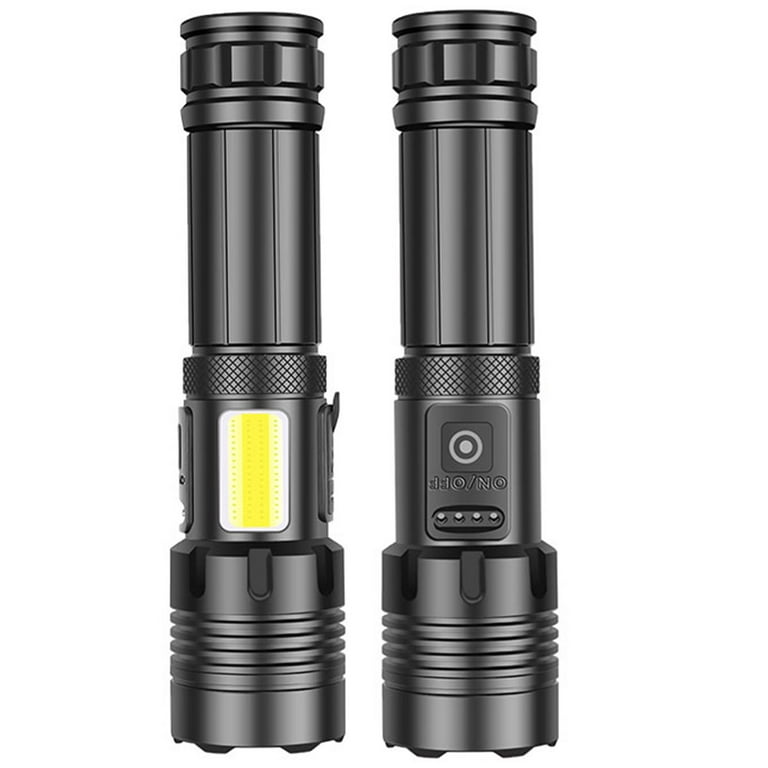 Portable Led Flashlight Powerful 4 Led Flashlight With Cob - Temu