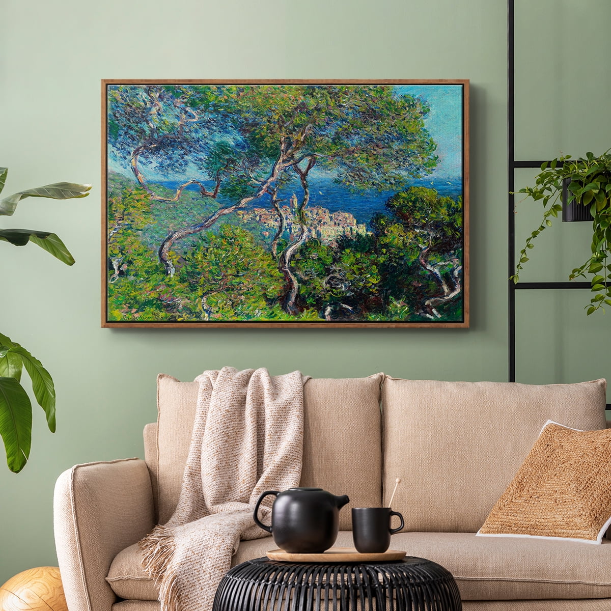 Vintage Landscape-CV By Wexford Home Framed in Walnut Wood Gallery Wrapped Canvas 17 in. x 25 in.