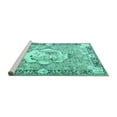 thumbnail image 2 of Ahgly Company Machine Washable Indoor Rectangle Persian Turquoise Blue Traditional Area Rugs, 2' x 5', 2 of 4