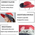 thumbnail image 4 of Womens Summer Sun Hat Wide Brim Outdoor UV Protection Hat Foldable Ponytail Bucket Cap for Beach Fishing Hiking, 4 of 7