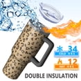thumbnail image 5 of Leopard Print 40oz Tumbler– Stainless Steel Insulated Tumbler with Handle and Straw, Large Capacity Travel Cup for Hot & Cold Drinks, 5 of 6