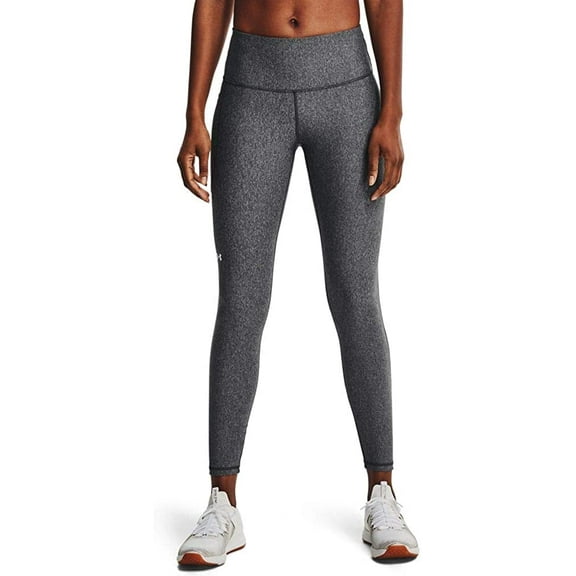 Under Armour Womens HeatGear High Waisted Pocketed Leggings Charcoal Light Heather 019/White Large Tall