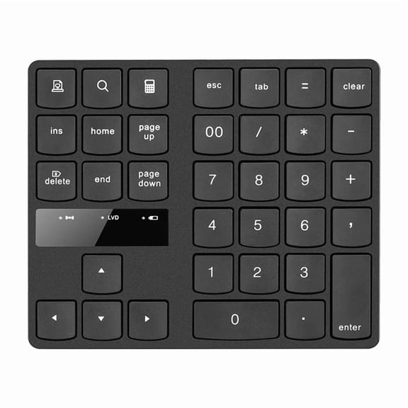New 2.4G Wireless Numeric Keyboard Portable 35 Keys Financial Accounting Office Rechargeable Black