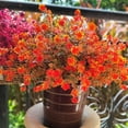 thumbnail image 3 of 12 Bundles Artificial Flowers for Outdoors, UV Resistant Fake Flowers with Plastic Plants, Faux Flowers for Outside Window Box Front Porch Hanging Planter Decor(Orange Red), 3 of 10