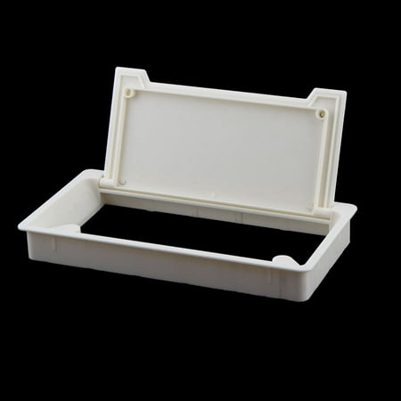 Plastic Rectangular Pc Desk Cable Grommets Wire Hole Cover Cream