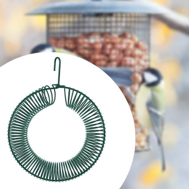 Comedero colgante para pájaros corona de maní Metal Verde perfecl