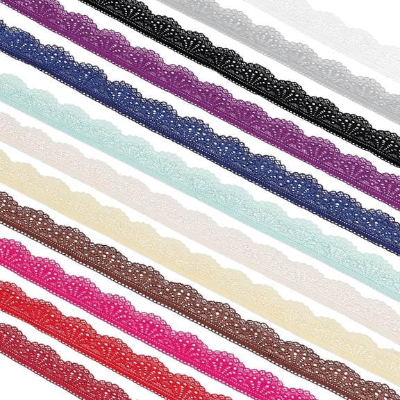 36 Yards 1-1/8 Inch Lace Elastic Trim 12 Colors Lace Ribbon Flower Edge Trimming for Sewing Craft Wedding Party Decor Clothes (3 Yards/Color)