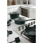Thyme & Table 12-Piece Ceramic Non-Stick Granite Collection, Non-Toxic Cookware Set, Pots and Pans Set - Hunter Green