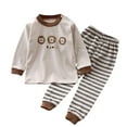 thumbnail image 4 of Futezty Toddler Boys Girls Clothes Fall Winter Outfit Sets, Baby Boy Girl Long Sleeve Round Neck Cartoon Print Elastic Waist 12 18 24 Months 2T 3T 4T 2PCS Pajama Set, 4 of 4