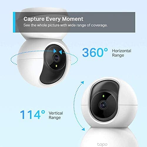 TP-Link Tapo Smart Cam Pan Tilt Home WiFi Camera, Wireless Indoor Security Camera 1080p (Full HD), Up to 30 ft Night