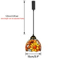 thumbnail image 2 of KAYYELAMP J-Type Track Colorful Glass Sunflowers Lampshade Handmade Tiffany Pendant Light 3.9Ft Adjusted Cord Antique Droplight For Kitchen Restaurant 3-Pack(No Bulb, Track), 2 of 5