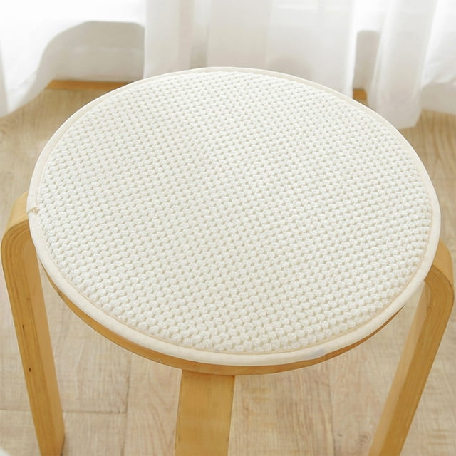 Taburete redondo de madera, diseño de cojín grueso, uso en las cuatro estaciones, soporte ergonómico, decoración para el hogar y la oficina, respaldo cómodo, estructura de madera duradera, sala de es