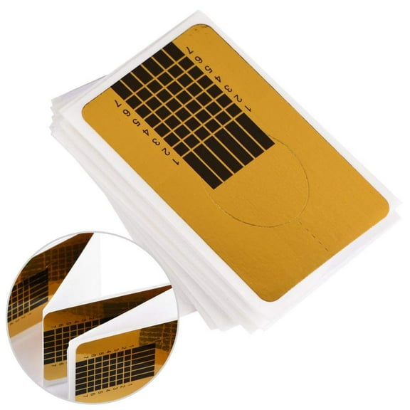 50Pcs/Set Nail Art Guide Form, Extension Nail Art Form Perfect For Nail Stickers & Decals Design, Exact Length