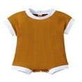 thumbnail image 1 of POINTERTECK Baby Summer Romper  Infant Toddler Color Contrasts Ribbed Short Sleeve Crew Neck One-Piece Bottom Jumpsuit, 1 of 6