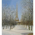 thumbnail image 3 of Ambesonne Winter Duvet Cover Sets, Snowy Paris City View, 2-Queen, White Blue Grey, 3 of 7