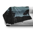 thumbnail image 3 of Evergreen Soft Flannel Fleece Throw Blanket, Nighttime Pattern of Trees Moon Mountains and Bats in the Forest, Cozy Plush for Indoor and Outdoor Use, 50" x 70", Charcoal Grey Cadet Blue, by Ambesonne, 3 of 6