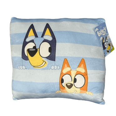 Bluey and Bingo Blue Pillow - Soft Plush Kids' Cushion with Characters