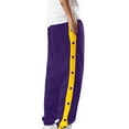thumbnail image 6 of Men's Tear Away Basketball Pants High Split Snap Button Casual Post Surgery Sweatpants with Pockets, 6 of 7