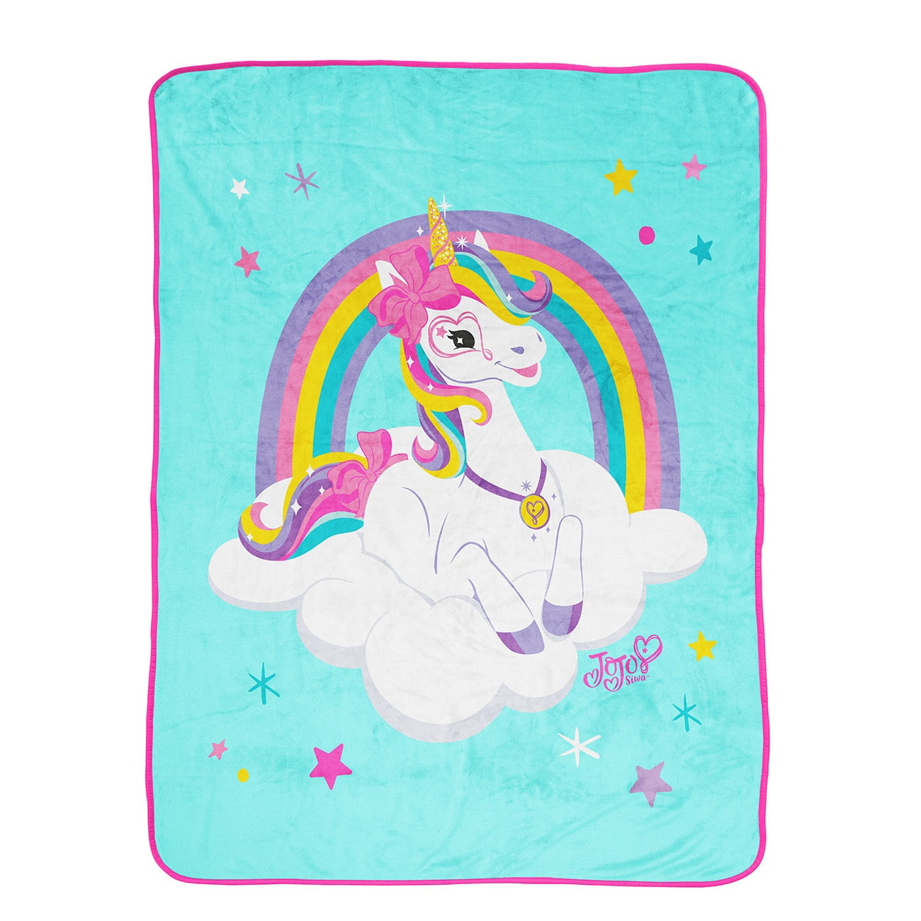 Jojo Siwa Unicorn Cloud Silk Touch Throw, 40 x 50, Microfiber, Pink, Nickelodeon