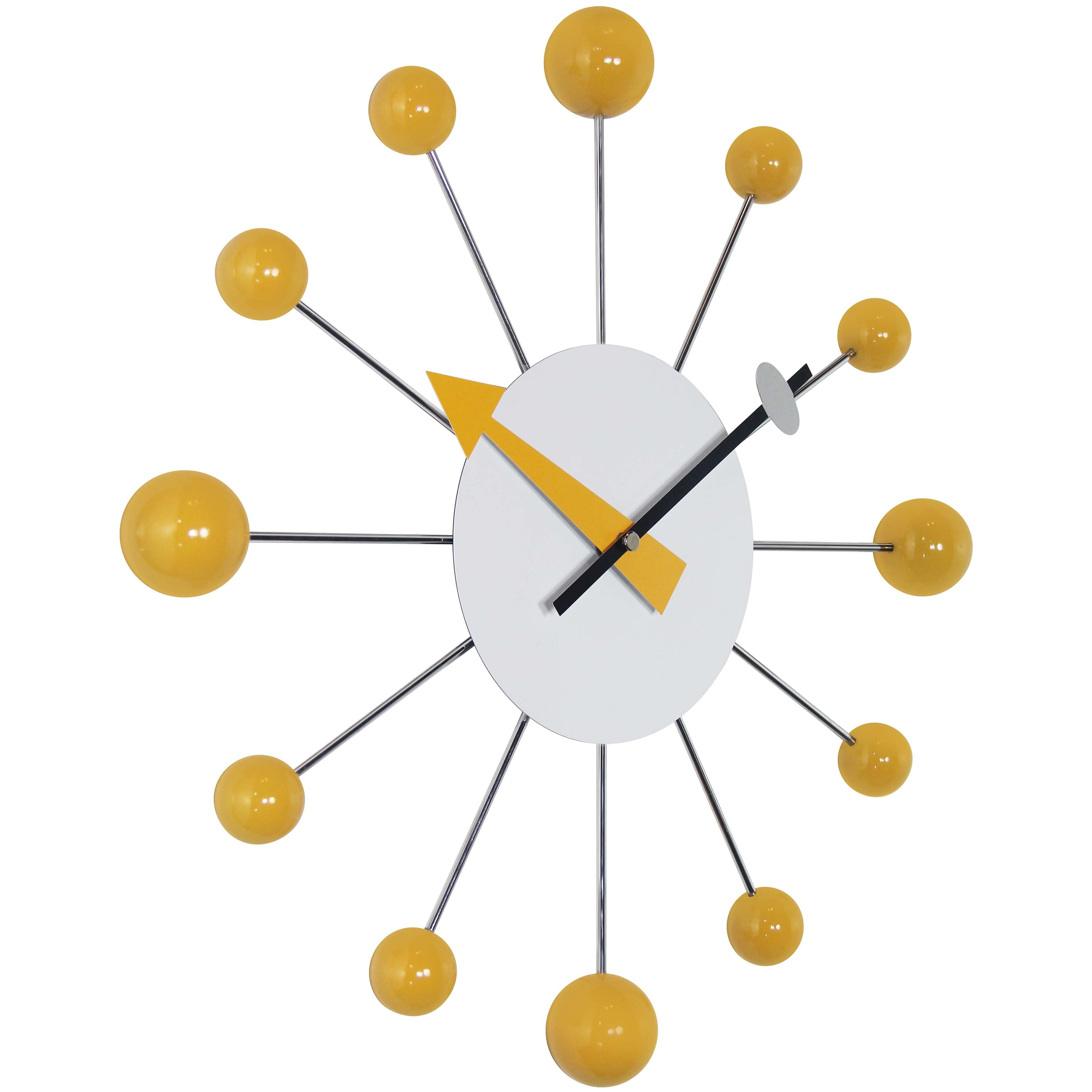 Infinity Instruments Orb Spoke 15 Inch Starburst Indoor Wall Clock, Saffron