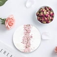 thumbnail image 4 of RYLABLUE Peach Blossom Marble Texture Set of 8 Round Coaster for Drinks, Absorbent Ceramic Stone Coasters Cup Mat with Cork Base for Home Kitchen Room Coffee Table Bar Decor, 4 of 5