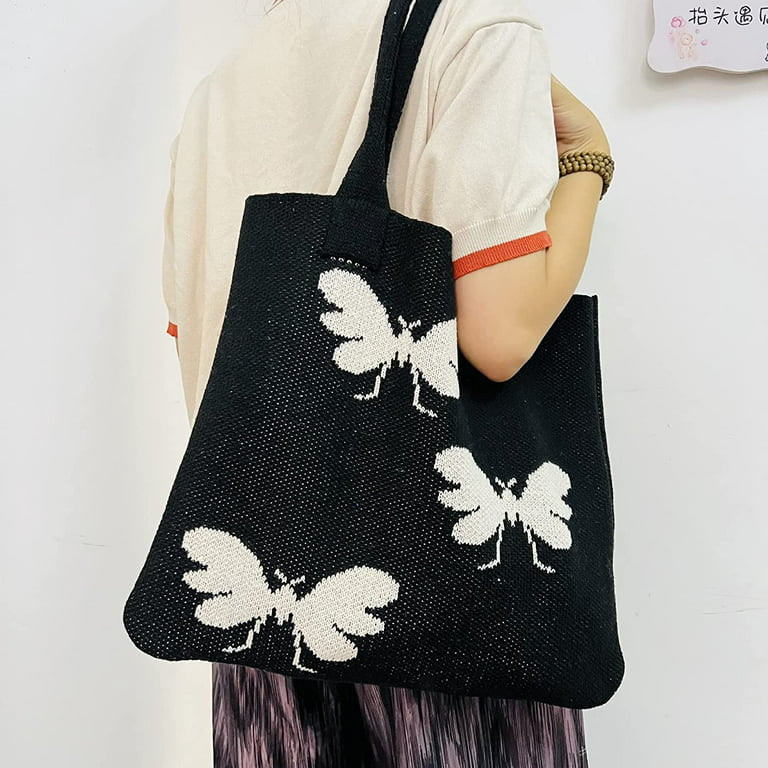 Y2k Butterfly Print Crossbody Bag Cute Shoulder Hobo Bag Womens