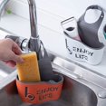 thumbnail image 5 of Soporte para esponja, cesta colgante para fregadero, cestas colgantes, escurridor, cesta colgante de plástico, organizador para fregadero de cocina y baño (blanco, naranja), 5 of 5