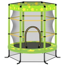 55" Mini Trampoline for Kids, SHINPT Kids Trampoline for Toddlers, 4.5FT Baby Trampoline with Safety Enclosure Net, Small Trampoline with Star Print Indoor/Outdoor, Toddler Trampoline for Garden