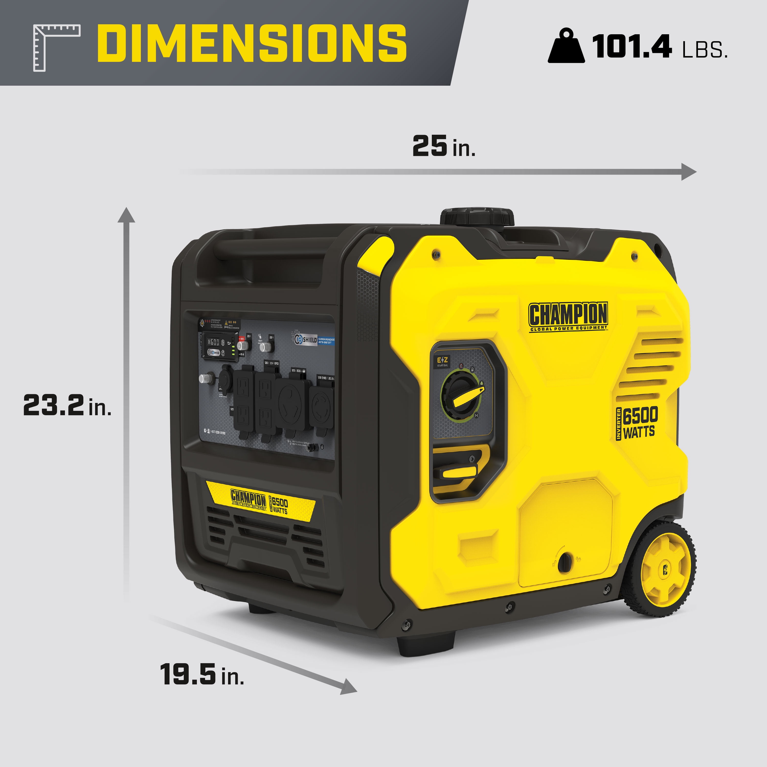 Champion Power Equipment 6500-Watt Gasoline Portable Inverter Generator with Quiet Technology and CO Shield