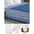 thumbnail image 6 of Dark Blue Retro Greek Key Twim Size Flat Sheet, Wrinkleproof & Fadeproof Cooling Flat Bed Sheet Only, Geometric Greece Ancient Rustic Breathable Soft Bedding Top Sheets 66 x 96 Inches, 6 of 8