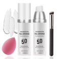 thumbnail image 1 of Juego de 2 bases de maquillaje que cambian de color con brocha y esponja de maquillaje SPF 50 PA+++ Control de aceite total Base líquida Maquillaje Corrector humectante impecable para todo tipo de p, 1 of 4