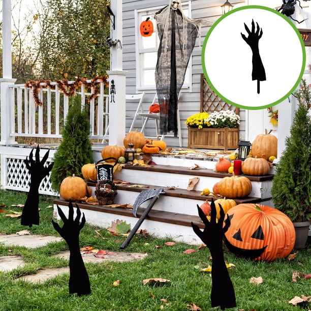 pstuiky Estaca de mano espeluznante de acrílico para decoración de Halloween al aire libre estaca de mano de esqueleto de cementerio decoración de patio estaca de miedo