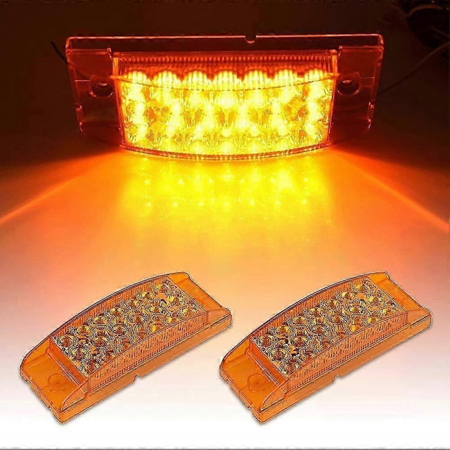 2 luces de posición laterales ámbar con intermitente para remolque, 21 LED, universales, 12V/24V, con indicador luminoso, para camión o furgoneta.