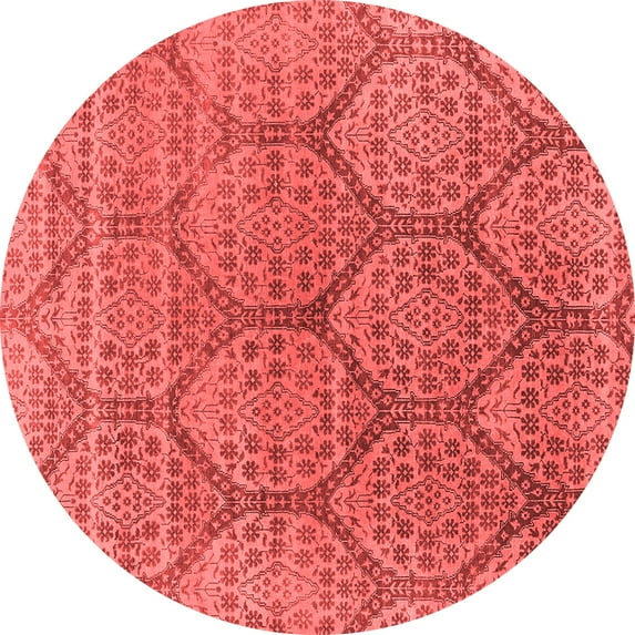 Ahgly Company Indoor Round Oriental Red Industrial Area Rugs, 5' Round