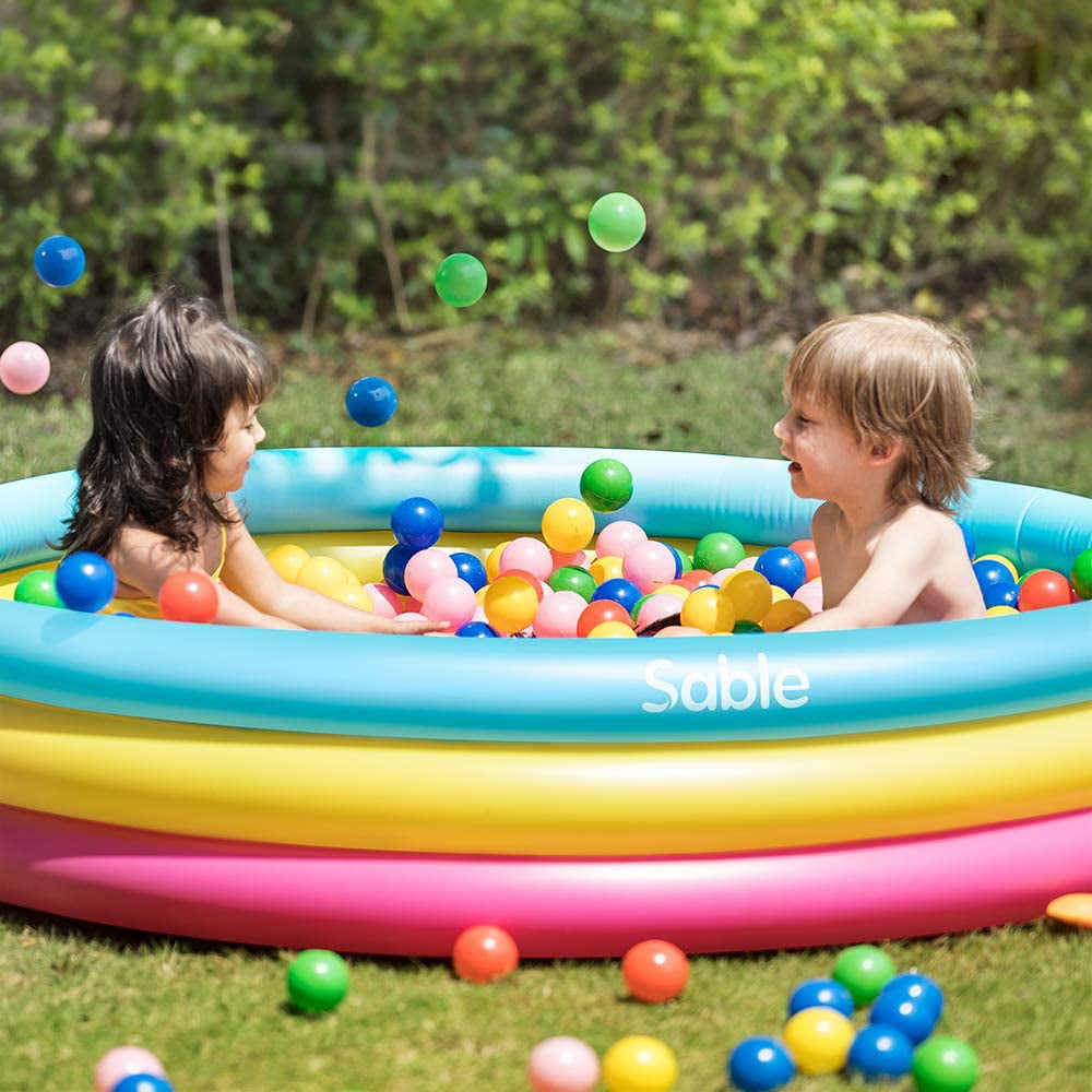 Sable Kiddie Pool, Blow Up Inflatable Baby Pool, 58" X 13