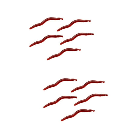 Fishing Bait Artificial Fake Worms Panfish Rat Lure Topwater Lures Soft Red 10 Pcs
