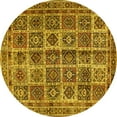 thumbnail image 1 of Ahgly Company Machine Washable Indoor Round Persian Yellow Traditional Area Rugs, 3' Round, 1 of 4