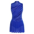 thumbnail image 4 of iiniim Women Flowy Tulle Skirted Leotard Contemporary Lyrical Dance Dress Ballet Dancewear Royal Blue L, 4 of 7